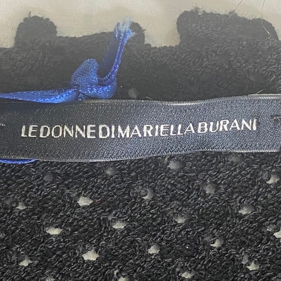 Le Donne Di Mariella Aburani Y2K Italian Designer Wool Mesh Lettuce Edge Sweater - Picture 13 of 16
